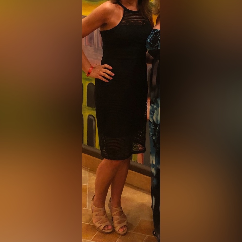 Guess Black Lace Pencil Skirt